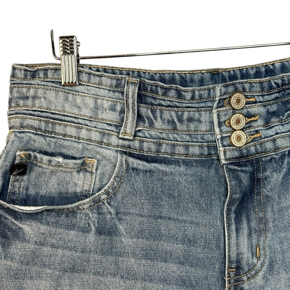 Kancan Women's Blue Jeans Raw Hem Distressed Shorts Size 29 - Picture 5 of 13